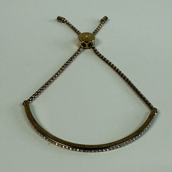 Michael Kors Cubic Zirconia Gold Tone Slider Bracelet - Picture 3 of 5